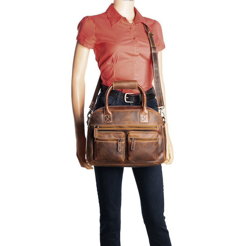 Ladies Bag Buffalo Leather In 3 Colors With A Shoulder Strap And Handles – Medium Size