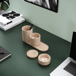 Ensemble d'organisateur de bureau en bois Stack