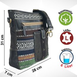 Bolso bandolera para mujer Sunsa. Bolso bandolera estilo vintage. Bolso de lona. bolso bandolera pequeño para mujer de tejido estampado marrón