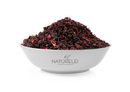 A blend of dried berries, including raspberries, blackberries, and blueberries, in a variety of sizes from 100g to 1000g, suitable for making tea.