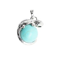 Stabilized Turquoise Pendant - Lizard