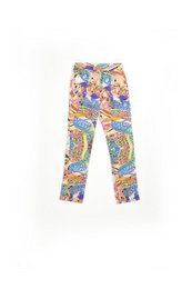 Colorful patterned kids' pajama pants with a harlequin print design, available in sizes 8, 10, and 12 years.