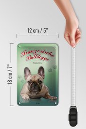 Tin Sign Dog 12x18cm French Bulldog Decoration