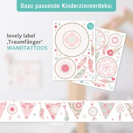 Border "Dream Catcher & Pennant" Pink/Mint/Beige