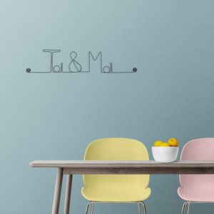 Wanddecoratie van draad - Valentijnsdag/huwelijkscadeau: Jij & Ik