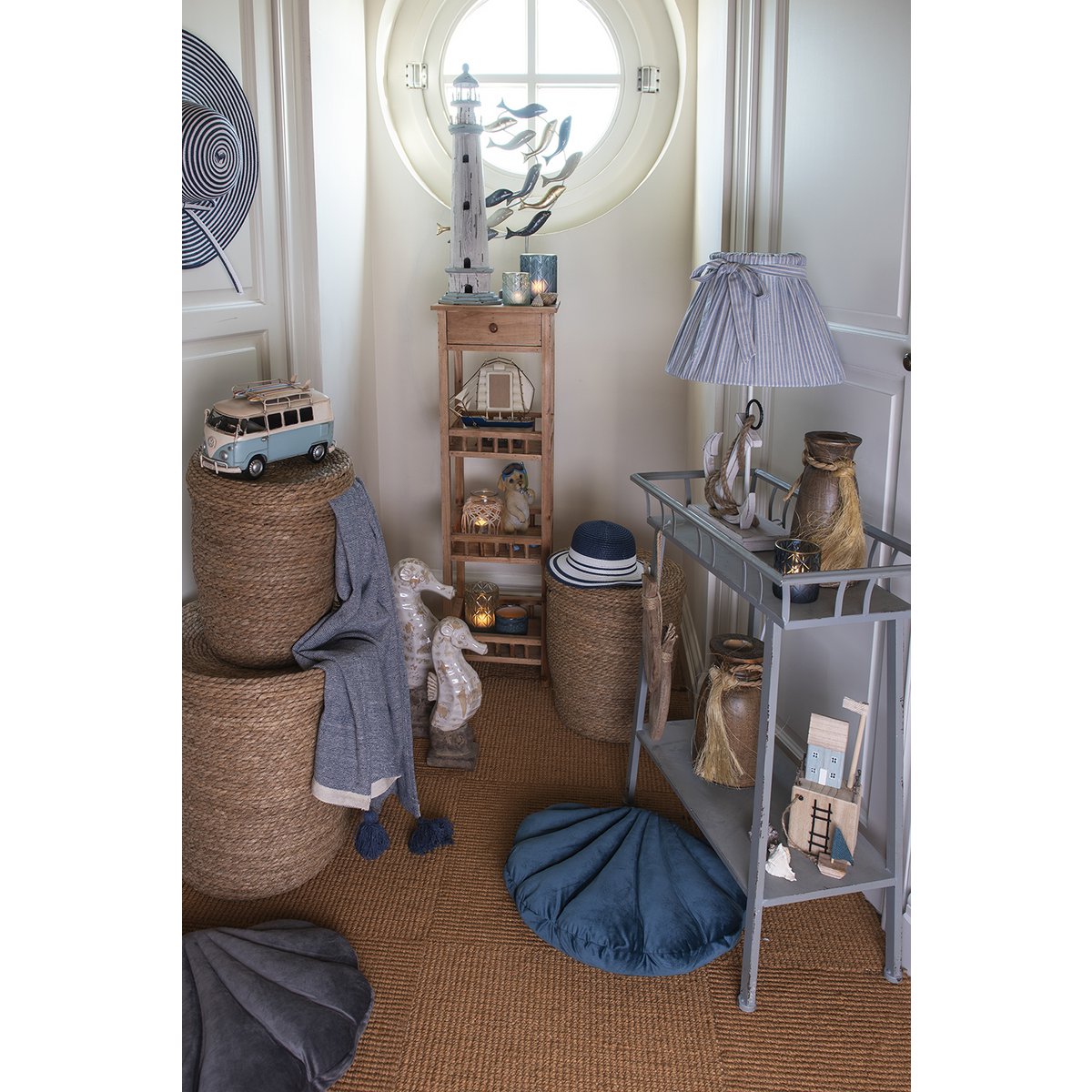 Lampenvoet 22x12x37 cm Beige Hout Anker Lampvoet