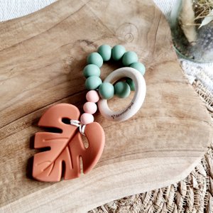Teether Leaf - Cognac / Nude / Salbei