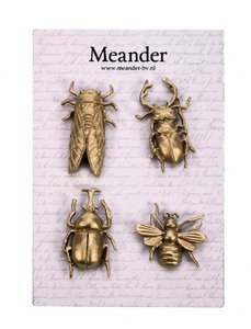 Magnets Insect gold colored (set of 4)