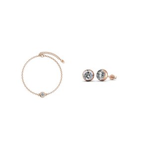 Geburtsstein-Mond-Set und Box – Roségold und Kristall