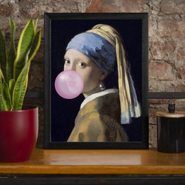 The Girl Blowing Bubblegum Print