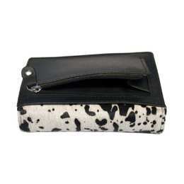 Ladies Wallet Black Leather RFID In 10 Prints