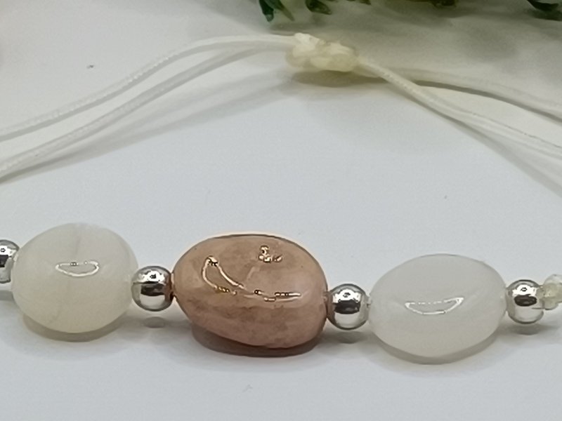 Pulsera de piedras preciosas de piedra lunar macramé