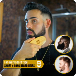 Skægbørste - Bambustræ - Vegansk børste - Ergonomisk design - Til mænd