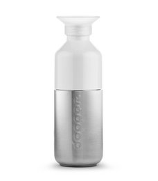 Stainless steel travel bottle with 350ml capacity, suitable for carrying water or other beverages on the go.