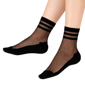 Resistente transparante voile sokken - Be a Neo Queen - Zwart