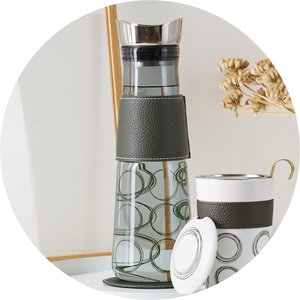 glass carafe EVE "Circular" Green