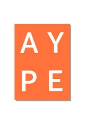 Neon orange notepad with the word "AYPE" printed in white text.