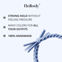 Elastici per capelli azzurro - Bellody®(4 pz.) - Eleganti elastici per capelli intrecciati