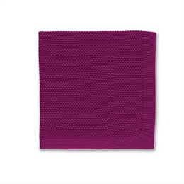 Berry pink knitted pocket square, a stylish accessory for formal wear. Features a knitted texture in a vibrant berry pink color, perfect for adding a pop of color to any outfit.