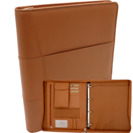 Læder skriveetui A4 - Konferencemappe - Dokumentmappe A4 - Tablet-sleeve & Laptop-sleeve - Aftageligt ringbind