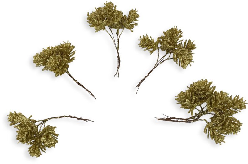 Glitter Pine Cones | set of approx. 20 pieces | Decorative Christmas decoration pine cones with golden glitter | Gold
