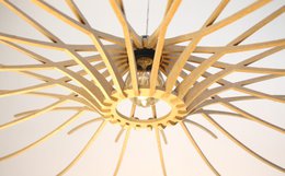 Lampada a sospensione di design in legno D97cm SUNNY - kit cavi nero
