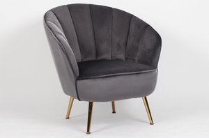 NEPTUNO FLUWEELGRIJS STOEL OK1143 (8444)