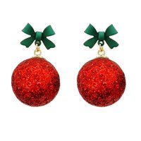 Christmas earrings "Red X-mas balls"