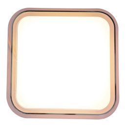  Square LED ceiling light with warm white illumination and modern brown frame.