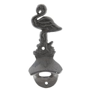 Flesopener 7x4x16 cm Bruin IJzer Flamingo Bieropener