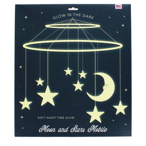 Glow in the Dark Hanging Mobile - Moon and Stars