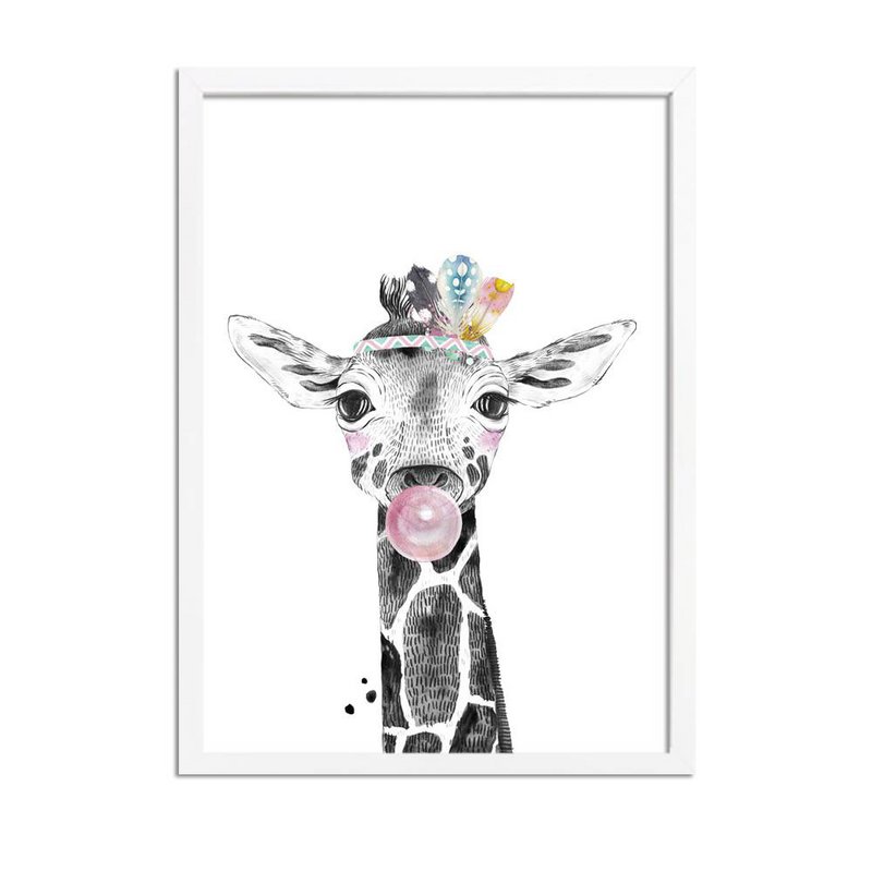 Poster della scuola materna della giraffa chewing gum