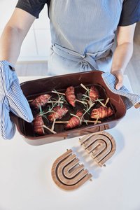Gestreepte denim keukenhandschoen