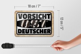 Tin sign saying 18x12cm Beware East German decoration