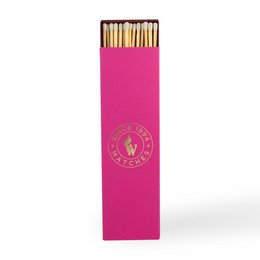 A box of pink matches with the text "Series 'Multicolour' - pink matches" printed on it.