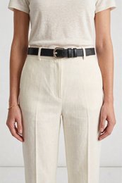 Black leather belt 3cm width, gold buckle, women's accessory, classic style