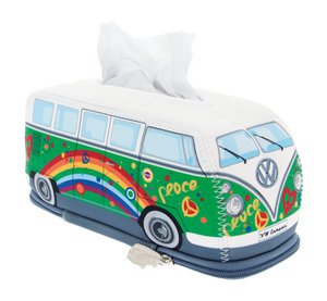 Volkswagen VW T1 Bus Neopreen Tissue Houder - Peace/Groen