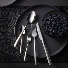 Premium stainless steel cutlery set in a classic design, available in 60-piece and 30-piece sets.