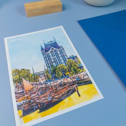 Centre de Rotterdam, Pays-Bas - Carte postale A6 avec enveloppe