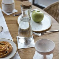 White linen coaster set of 4