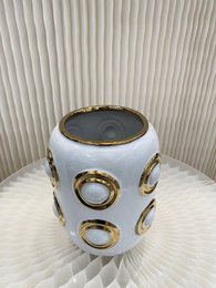 Gyldne 4-cirkel vase (CV11617-14WIT)