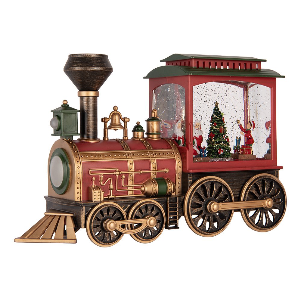 Kerstdecoratie met LED-verlichting en muziek Trein 31x10x19 cm / 3xAA Rood Kunststof