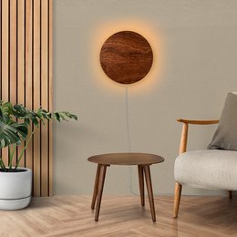 Interstellar Wandleuchte - Holz natur