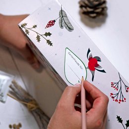 Organic seeds advent calendar with 24 historical seed varieties, featuring a colorful floral and bird design on the packaging.