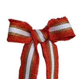  Woven fabric belt orange gold red white striped textile accessory