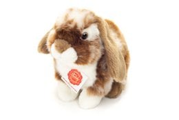 Rabbit sitting dark brown white spotted 20 cm - plush toy - stuffed animal