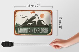 Tin Sign Retro 18x12cm Mountain Explorer Decoration