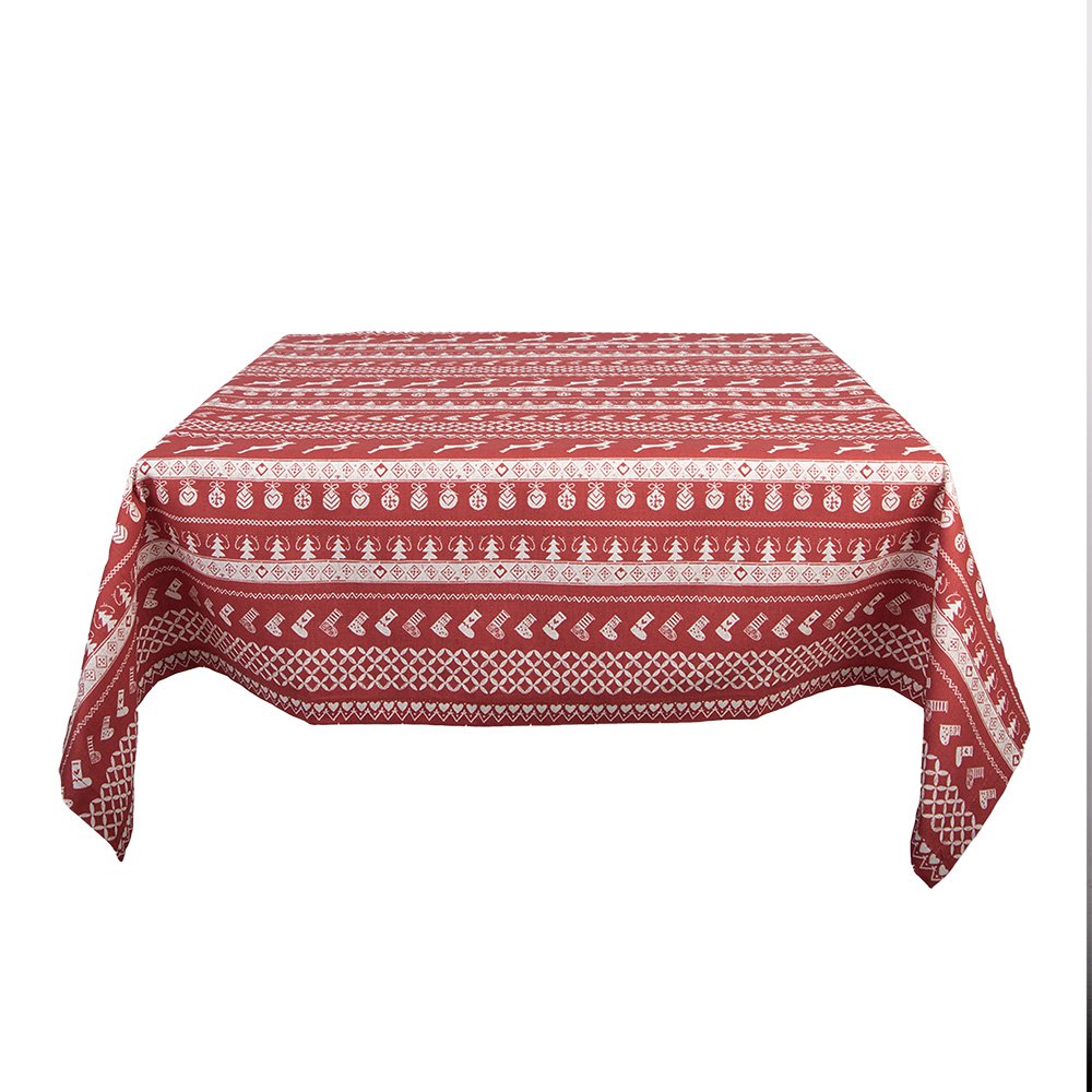 Tafelkleed 100x100 cm Rood Katoen Hert