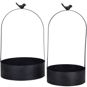 Metalen kom Delmen, set van 2, D25/20cm, zwart