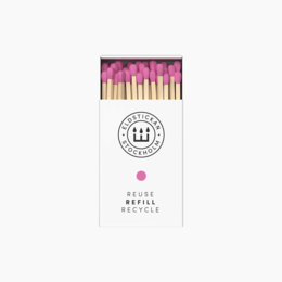 A box of pink matches with the label "Refill Peony". The matches appear to be decorative or scented, suitable for lighting candles or other decorative purposes.